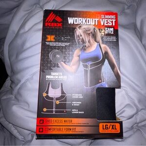 RBX Slimming Active Workout Vest Size XL Low Cut Design X-Heat Cami XL, Black